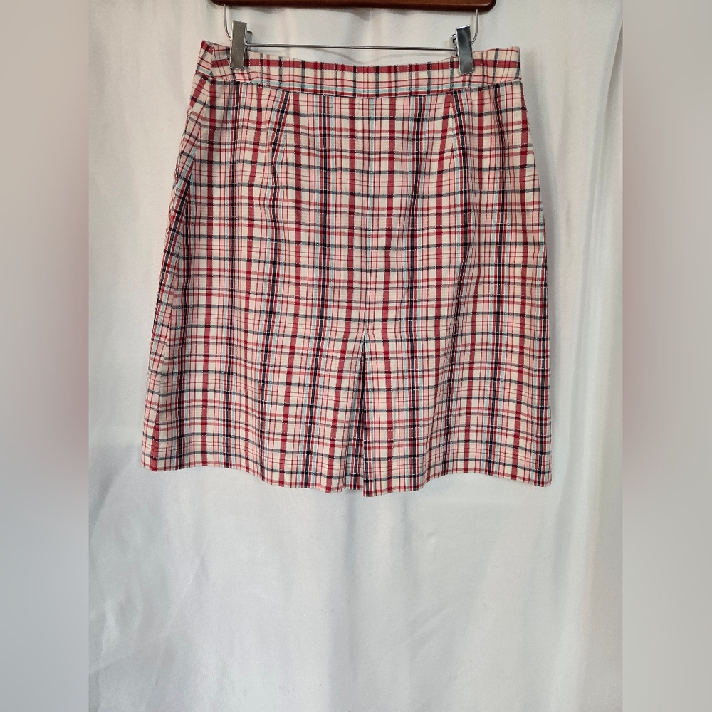 Lilly Pulitzer Vintage Red/Blue Plaid Lined Skirt. Size 12 - Picture 4 of 9